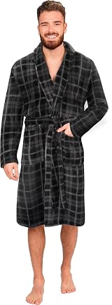 Adore Home Men's Soft Warm Flannel Fleece Bathrobe Gown 2XL-3XL Grey view 4