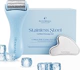 PLANTIFIQUE Facial Ice Roller and Stainless Gua Sha Set - Cryotherapy Skin Tools