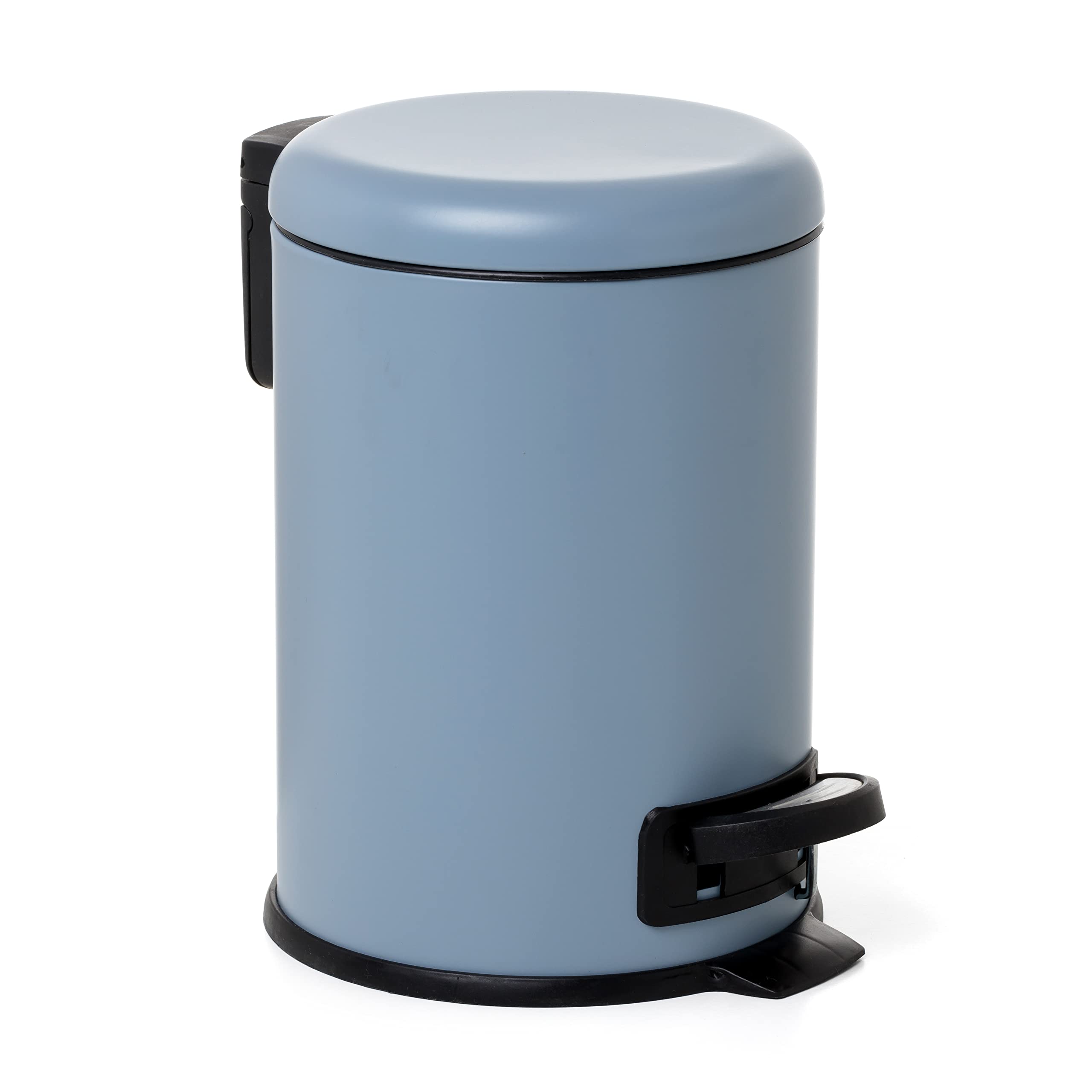 TATAY 3L Pedal Bathroom Bin | Hygienic, Touch-Free Opening | Soft-Close, Silent Lid | Removable Interior for Easy Cleaning | Functional Design | 17.5 x 22.5 x 25 cm – Nordic Model - Blue