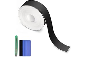 Arespark Matte Black Vinyl Wrap, Self-Adhesive Matte Vinyl Tape for Black Out Chrome Delete Window Trim, Car Chrome Delete Tape DIY Film Sticker with Installation Tools (1in x 30feet)