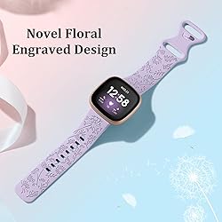 DGege Flower Engraved Bands Compatible with Fitbit
