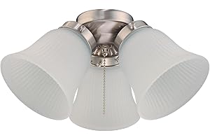 Westinghouse 7784900 Three LED Cluster Ceiling Fan Light Kit, Brushed Nickel Finish with Frosted Ribbed Glass, White