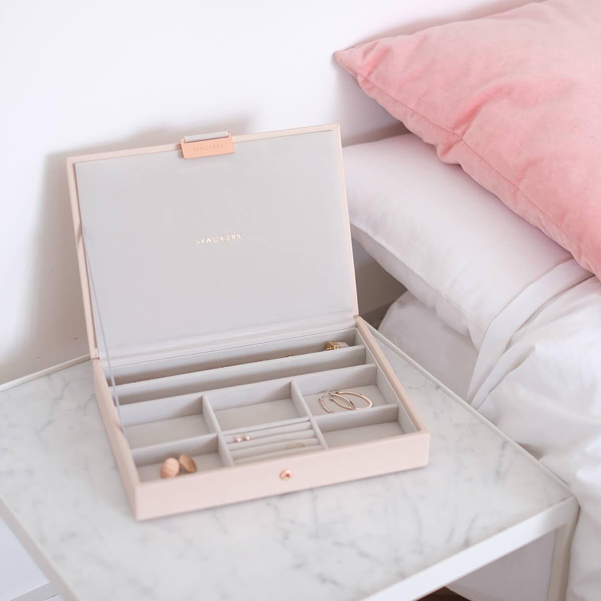 Stackers Blush Pink & Rose Gold Classic Medium Jewellery Box Lid - Image 3