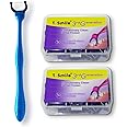 T.Smile Evolutionary Clean Dental Flossers, Kit of Refills Plus Long Handle (1 Handle + 100 Refills)