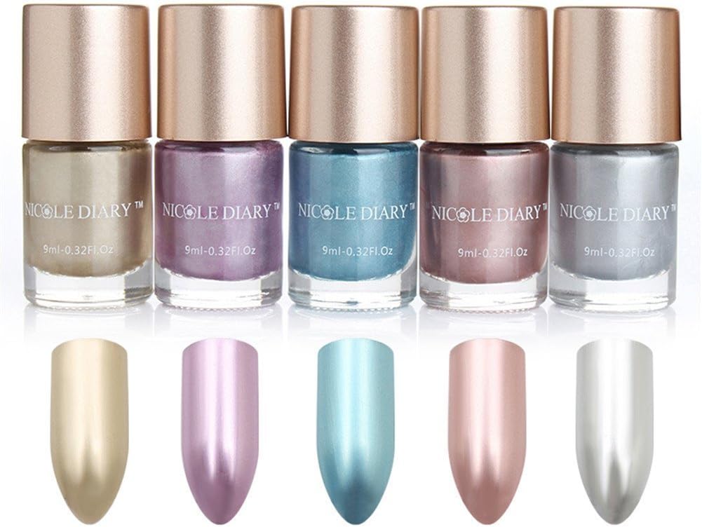 NICOLE DIARY 9ml esmalte de uñas metálico 5 colores