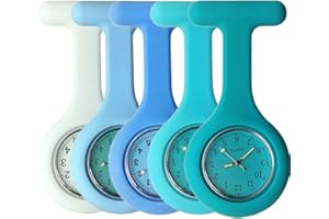 SIBYTECH Nurse Watch Brooch, Silicone with Pin/Clip, Glow in Dark, Health Care Nurse Doctor Paramedic Medical Brooch Fob Watch
