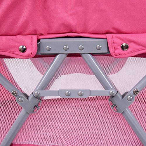 Costzon Baby Bassinet, Lightweight Foldable Rocking Bed with Mosquito Net & Carrying Bag (Pink)
