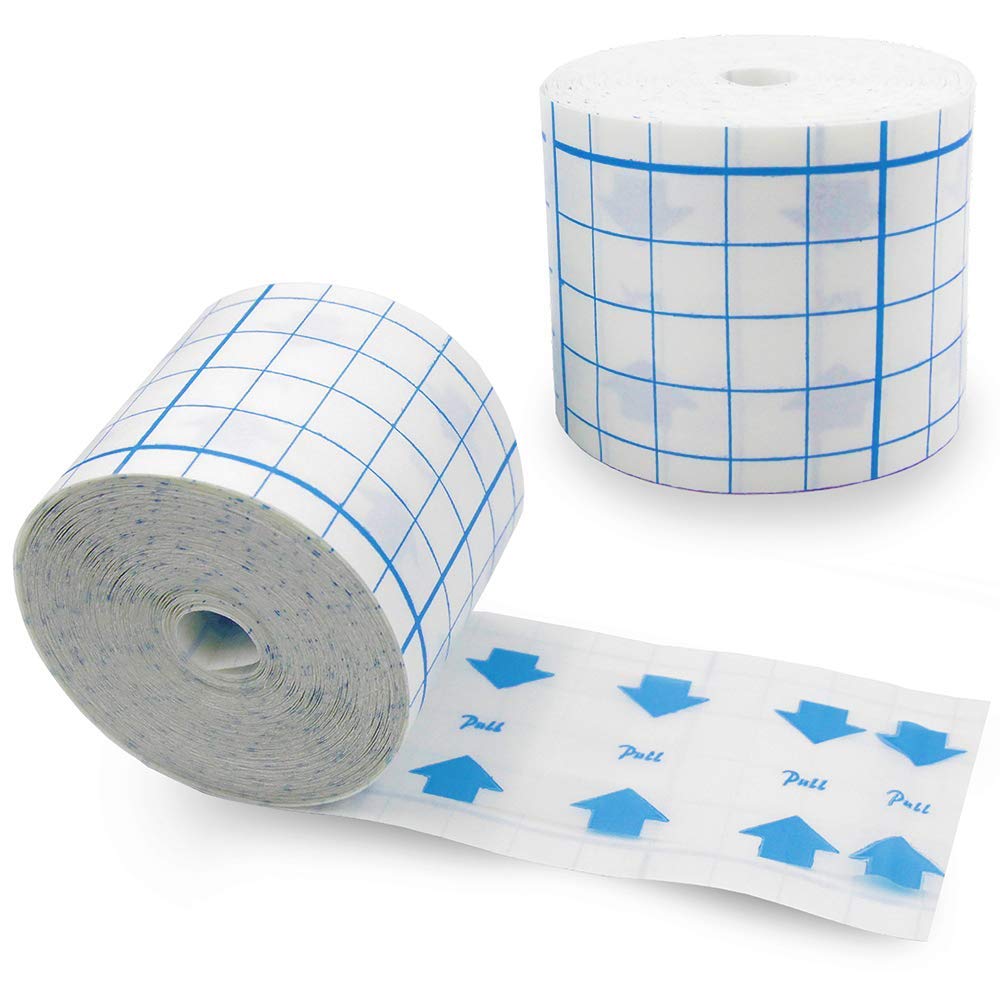 JJ CARE [Premium] Transparent Film Dressing for Wounds, Transparent Dressing (2”x 12 Yard) Tattoo Bandage Roll & Aftercare Tape, Waterproof Transparent Film Dressing Roll for Bandages: Industrial & Scientific