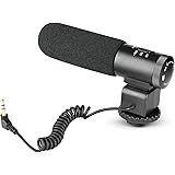 Meike MP1 Interview MIC Super-Cardioid Shotgun On-Camera Microphone for Canon Nikon Camera DV Camcorder with Fur Wind Shield (Need 3.5mm Interface)