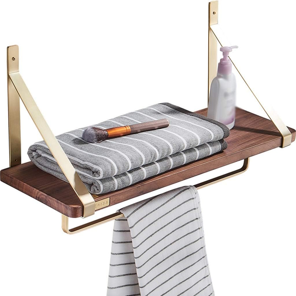 AIDELAI - Toallero de baño (Madera de Nogal, 60 x 20 x 2 cm ...