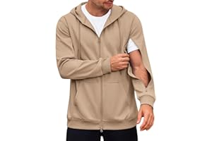 Runcati Mens Dialysis Sweatshirts Full Zip Lightweight Hemodialysis Jacket Warm Hoodie Sweatshirt with Arm Zipper