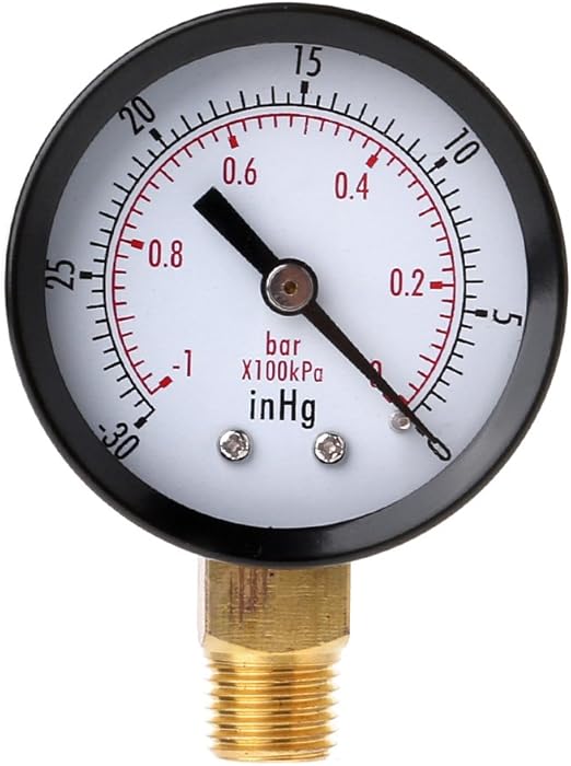 Qiman - Manómetro de vacío, mini dial, presión atmosférica ...