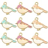 KitBeads 30pcs Mixed Colors Enamel Bird Charms for Jewelry Making