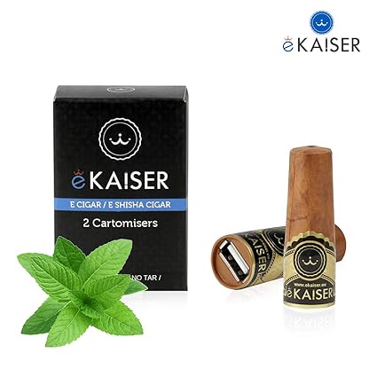 eKaiser Elektronische Zigarre 2er Pack Cartomizer | Menthol Flavour | E Zigarre E Shisha Einweg 30/70 VG/PG Premium-Geschmack