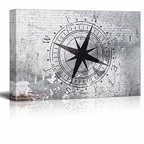 Compass on Shabby Wall