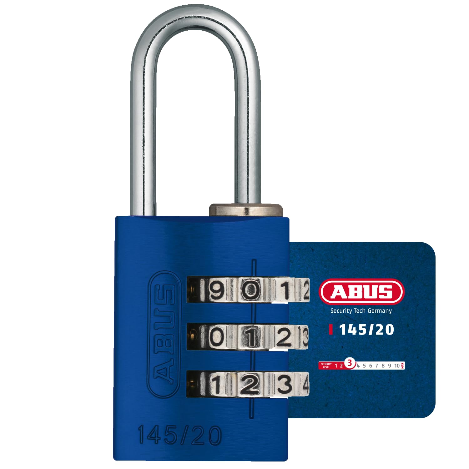 Padlock Combination Aluminum 20mm Blue
