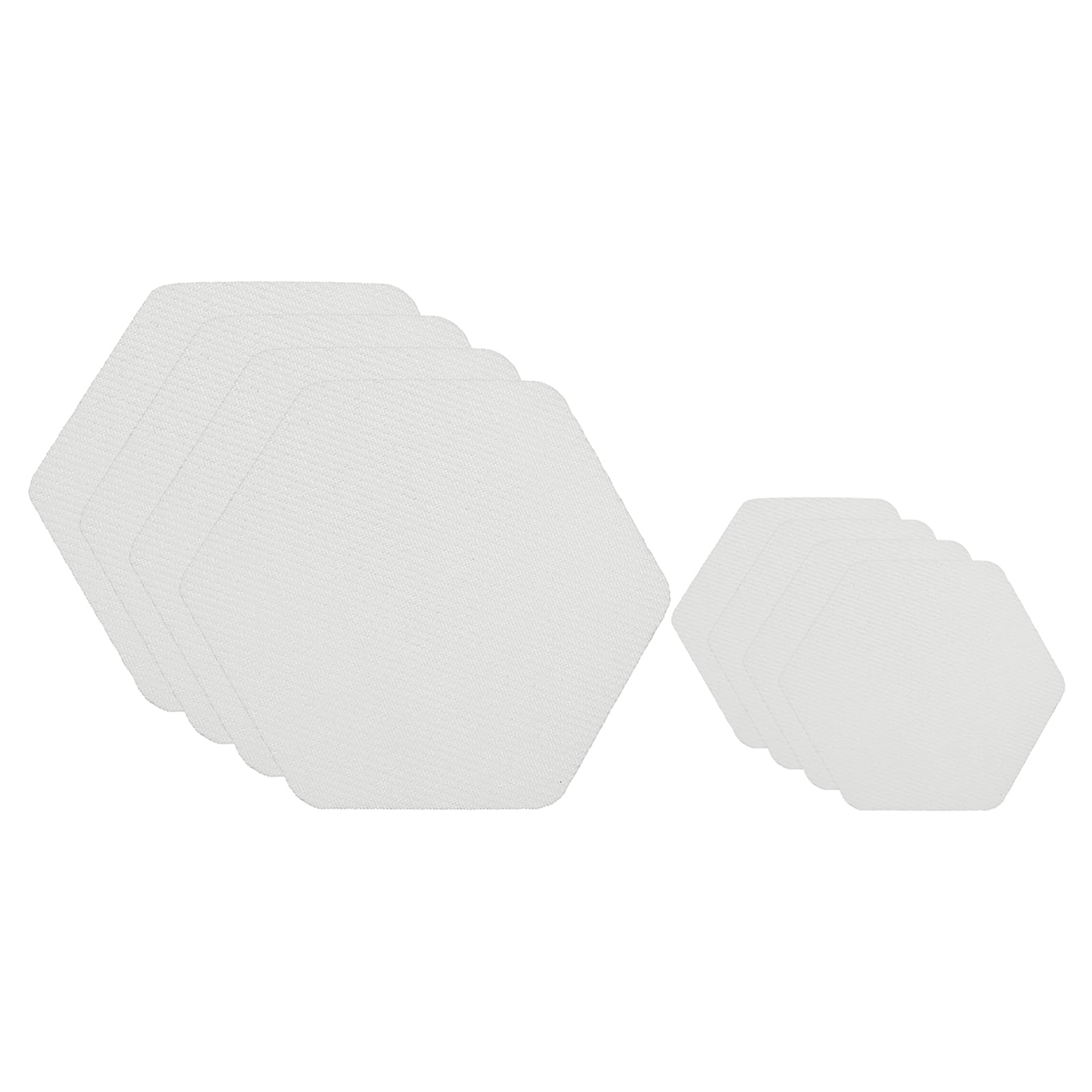 PATIKIL Nylon Repair Patches 2.5"x2.5" / 1.5"x1.5", 8 Pack Down Jacket Patch Hex Shaped Fabric Repair Tape for Repairing Clothing Jacket Tent Bag Outdoor Gear, White