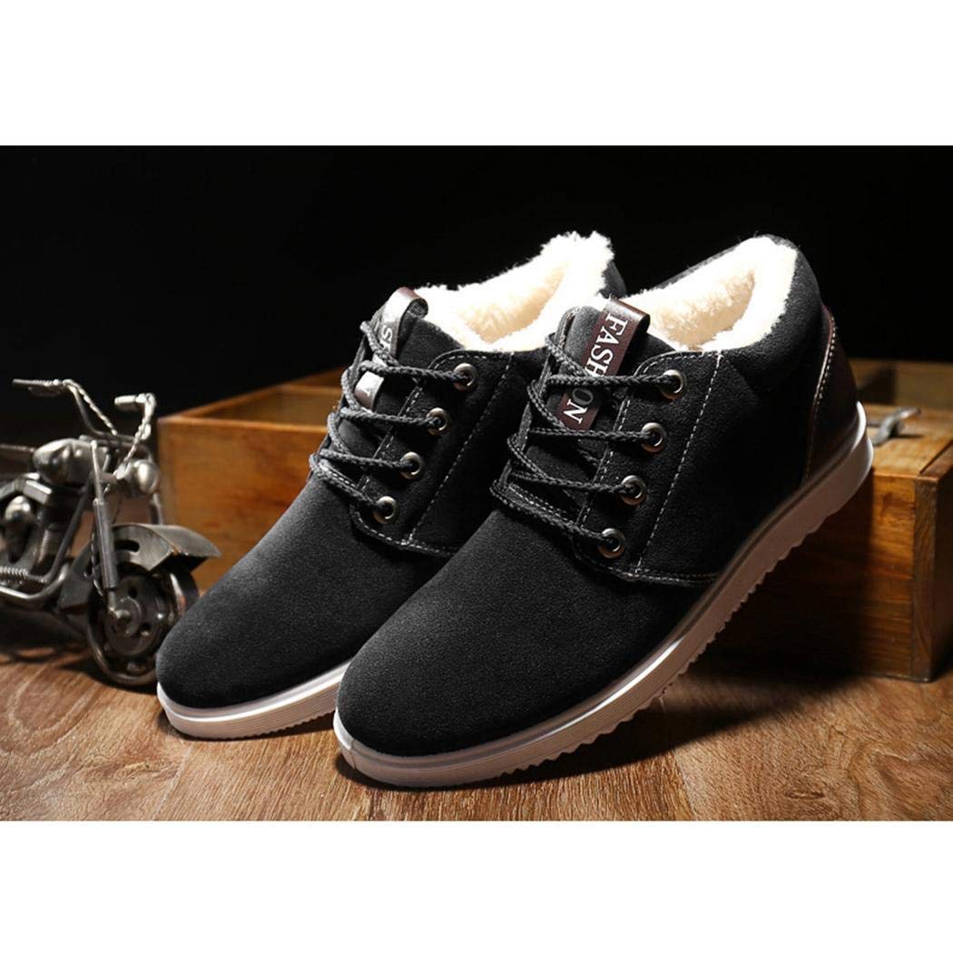 Haonike Nuevos Hombres de Moda Tobillo con Cordones Antideslizantes Engrosamiento Botines de Nieve cálida Botas