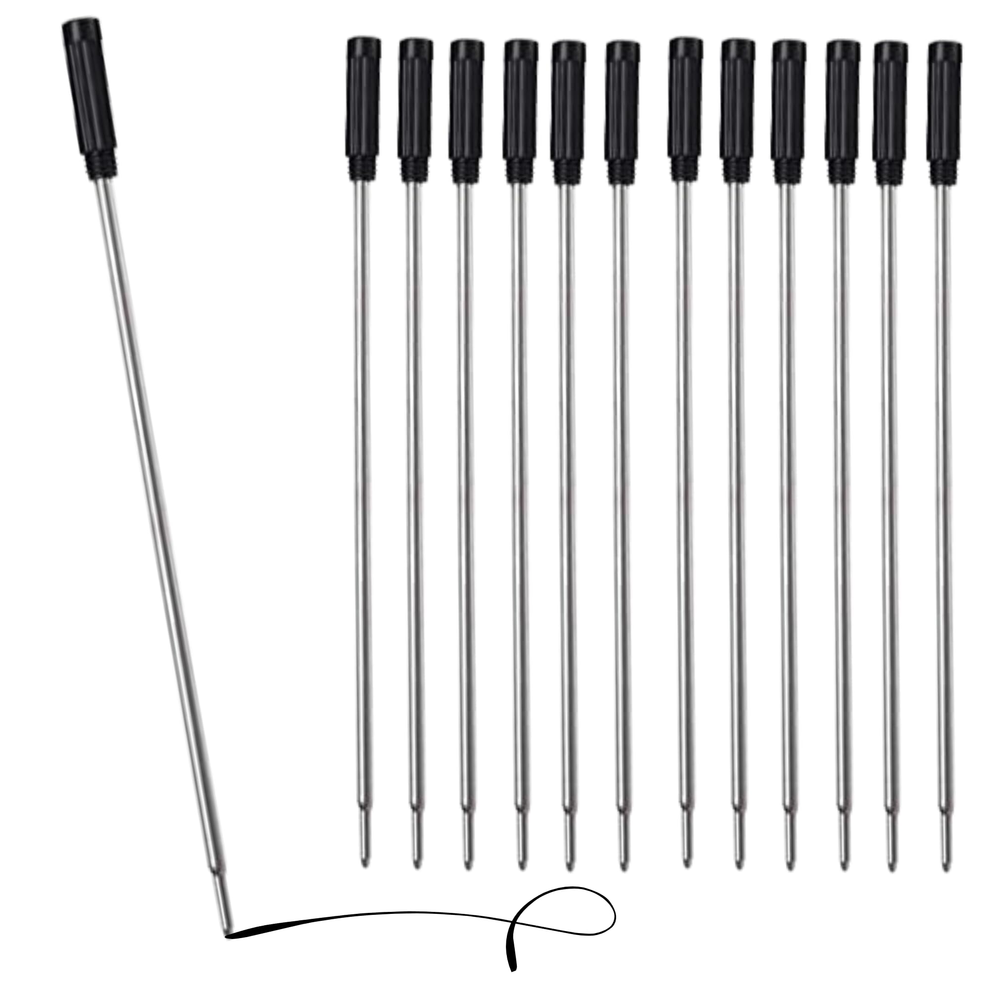 20x Pack Black Ballpoint Pen Refills, Medium Tip 11.6cm, Cross 8513 Compatible, Ball Pen Ink Cartridges Fits Cross Ballpoint Pens for Smooth Writing (20)