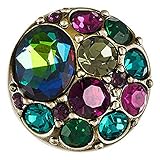 Ginger Snaps VINTAGE BROOCH-GREEN/PINK SN07-52 Interchangeable Jewelry Snap Accessory