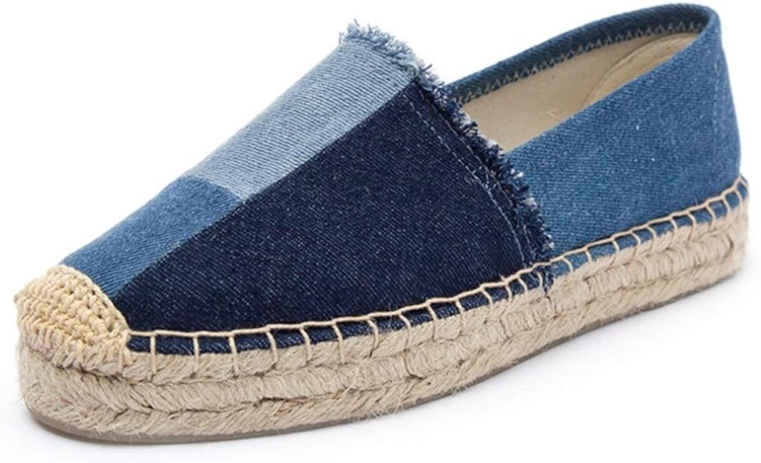 Spring Summer Women Espadrilles Fashion Denim Patchwork Slip On Loafers