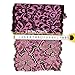 5 Yards Metallic Floral Lace Ribbon Stretch Tulle Lace Trim Elastic Nigerian African Fabric Width 7 Inch for DIY Craft Jewelry Making Clothes Accessories Gift Wrapping Wedding Party Decor (Rose)