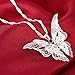 CS-DB 1 PCS 9K White Gold Plated Butterfly Pendant+Chain Women Lady Girl Sterling (Style 01)