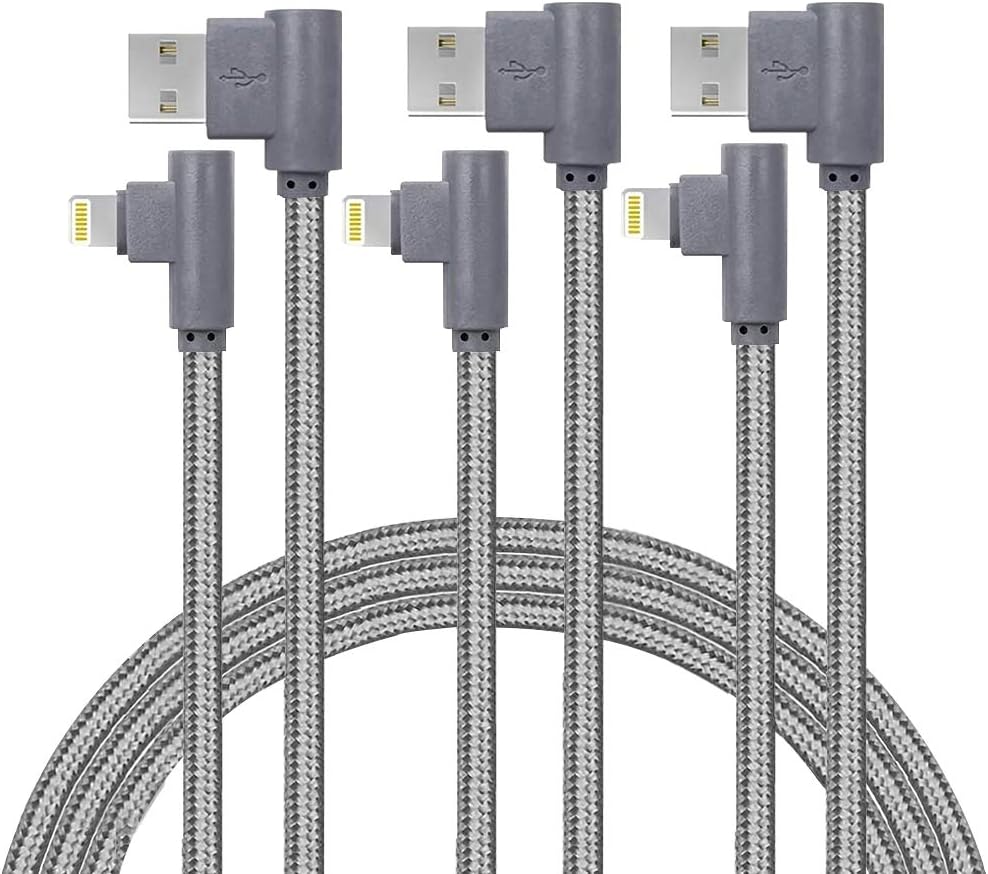 iPhone Charger Cable, 3 Pack (10FT) USB Fast Charging&Syncing CellPhone Right Angle