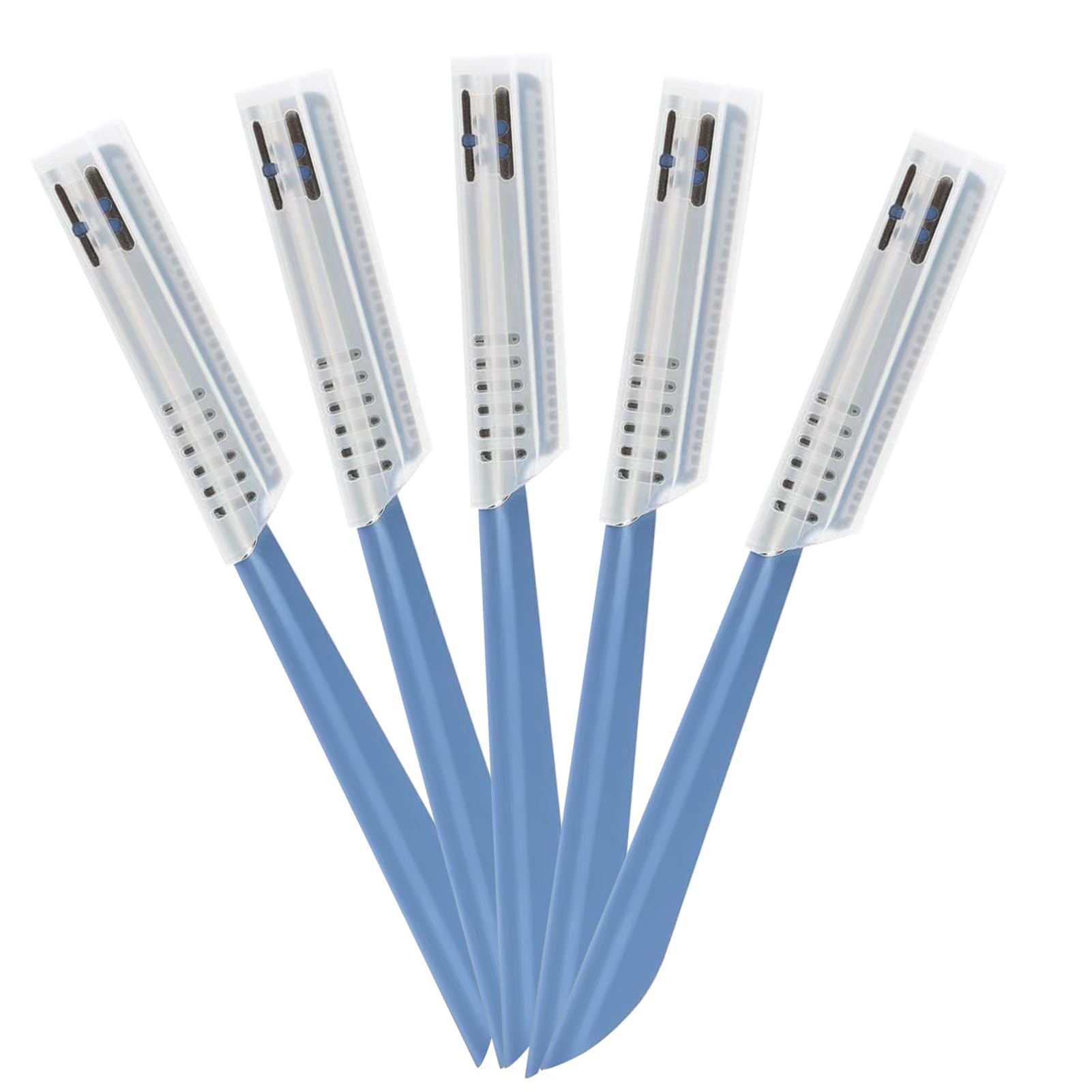 5 Pcs Beard Mustache Straight Edge Razors, Men's Edgers Trimmer Shaping Tool Eyebrow Shaper Facial Fuzz Remover Hair Shaver Stainless Steel Razor Replacement for Travel Grooming Styling