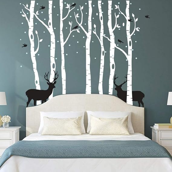 SJXWOL autoadhesivos Pegatinas de Pared Árboles de Abedul Conjunto