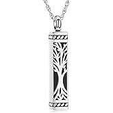 shajwo Tree of Life Cremation Jewelry Urn Necklaces for Ashes for Women Men Cube Memorial Human Ashes Jewelry