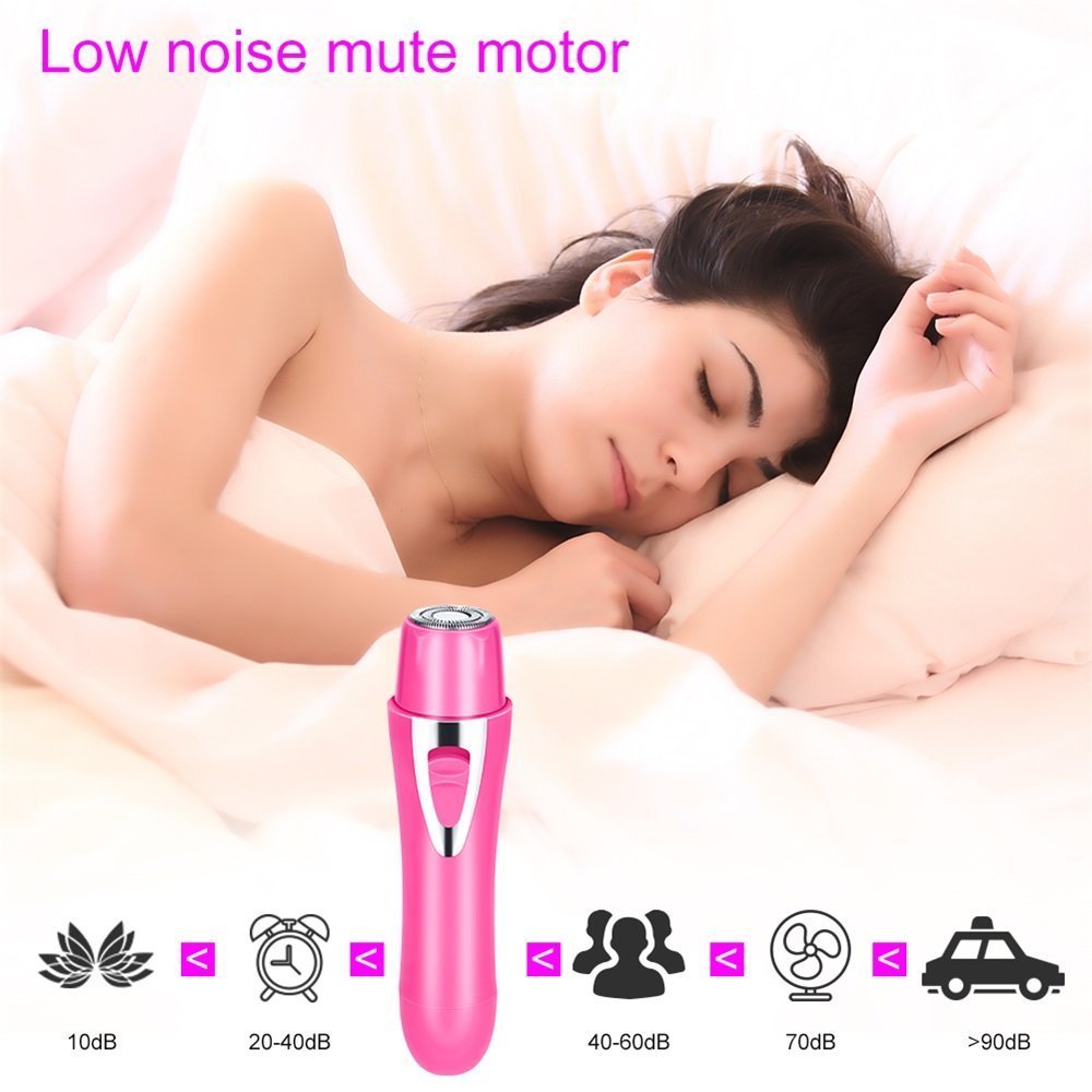Fomatrade Women\'s Painless Hair Trimmer Remover,2 in 1 Portable Lady Hair Shaver Electric Waterproof for Nose/Bikini/Facial/Lip/Chin and Cheek Hair (Pink)
