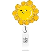 Funny Nurse Badge Reel, Sunshine Badge Holder with Retractable Clip, Cute Gifts for Nursing Student RN LPN CNA MA Medical Worker Teacher Doctor