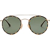 Pro Acme Retro Round Sunglasses for Women & Men, 100% Real Glass Lens, Double Bridge Circle Shades UV400 Protection