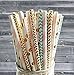 DELIGHTBOX Peach, mint green and gold paper straws set of 100 straws