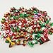 HixixI 50pcs/Pack Dog Puppy Cat Christmas 3D Rhinestone Hair Bows with Rubber Bands Flat Pet Xmas Grooming Accessories