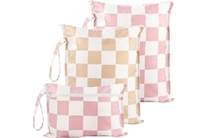 RelaxScene Wet Bag for Swimsuit - 2 Pack Waterproof Wet Dry Bag for Clothes - Baby Diaper Bag - Travel Laundry Daycare Bags - Baby Beach Essentials - Bogg Bag Accessories