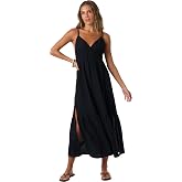 O'NEILL Women's Julez Solid Midi Dress | Adjustable Straps, Side Slits