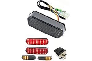 Yibid LED Integrated Tail Light Replacement for Honda Grom MSX 125 Motorcycle 2014-19, Brake Indicator Sequential Lights for MSX125/SF CBR650F CTX700 CTX700N, Smoke len with 1pcs 2-Pin Flasher Relay
