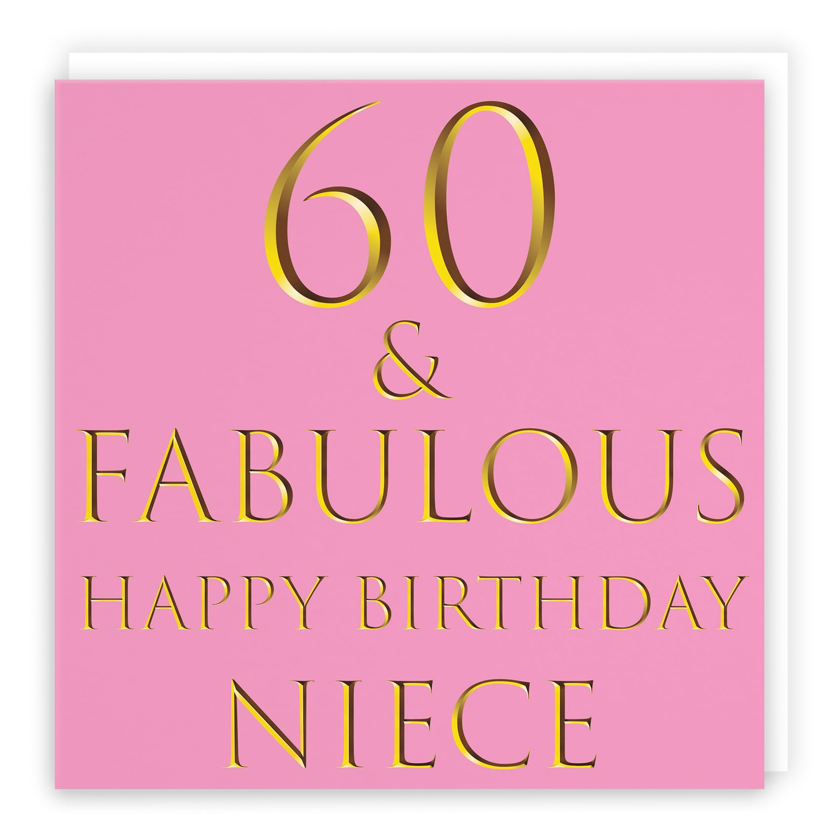 Hunts England - Large Niece 60th Birthday Card - 60 & Fabulous - Happy Birthday Niece - Still Totally Fabulous Collection - Large - 210 x 210 mm - Age 60