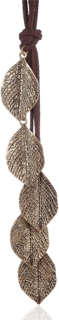 Coostuff Vintaile Leaves Pendant Vintage Plant Necklaces for Women Handmade Women Jewelry