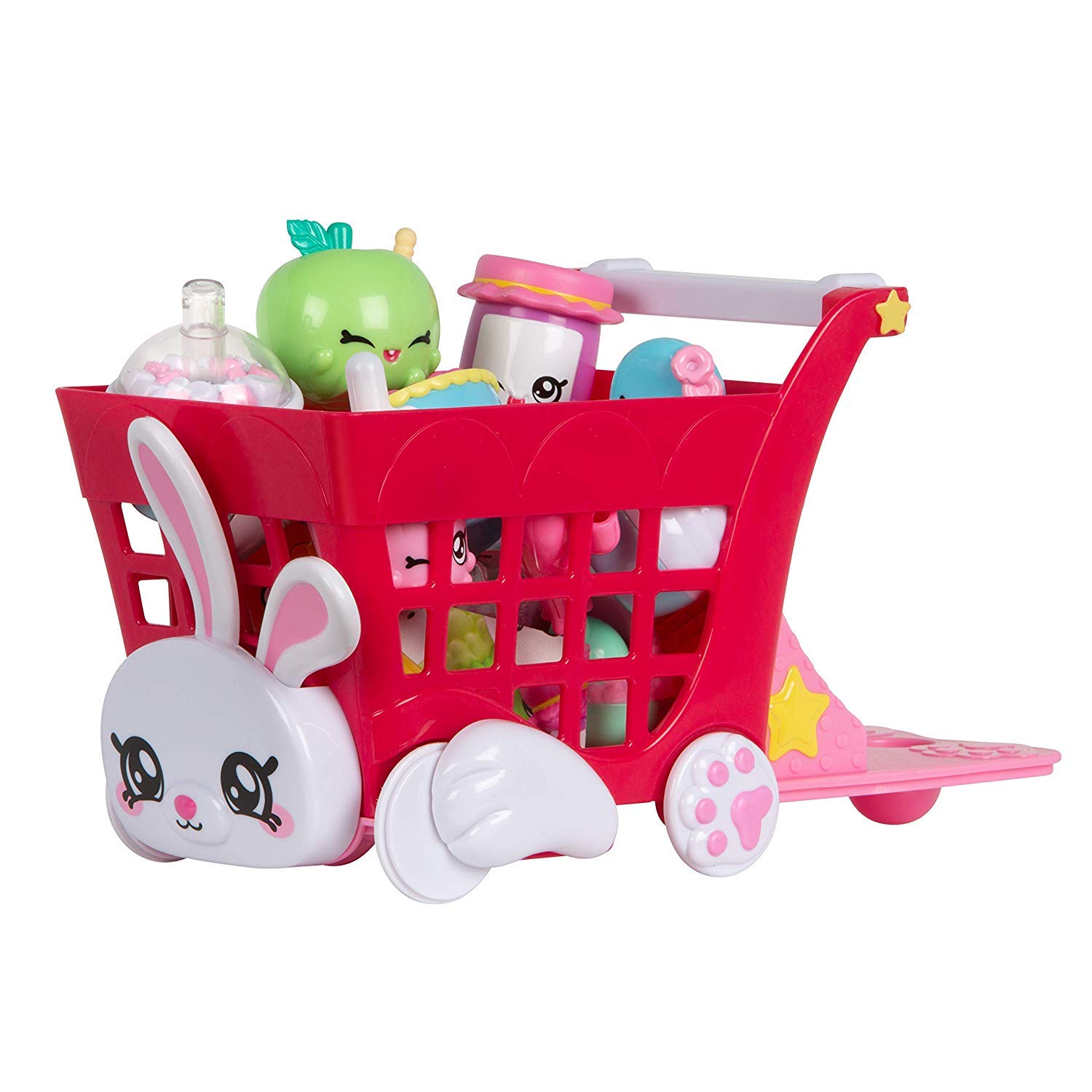 Kindi Kids Rabbit Petkin Shopping Cart and 2 Shopkins, Multi-Colour