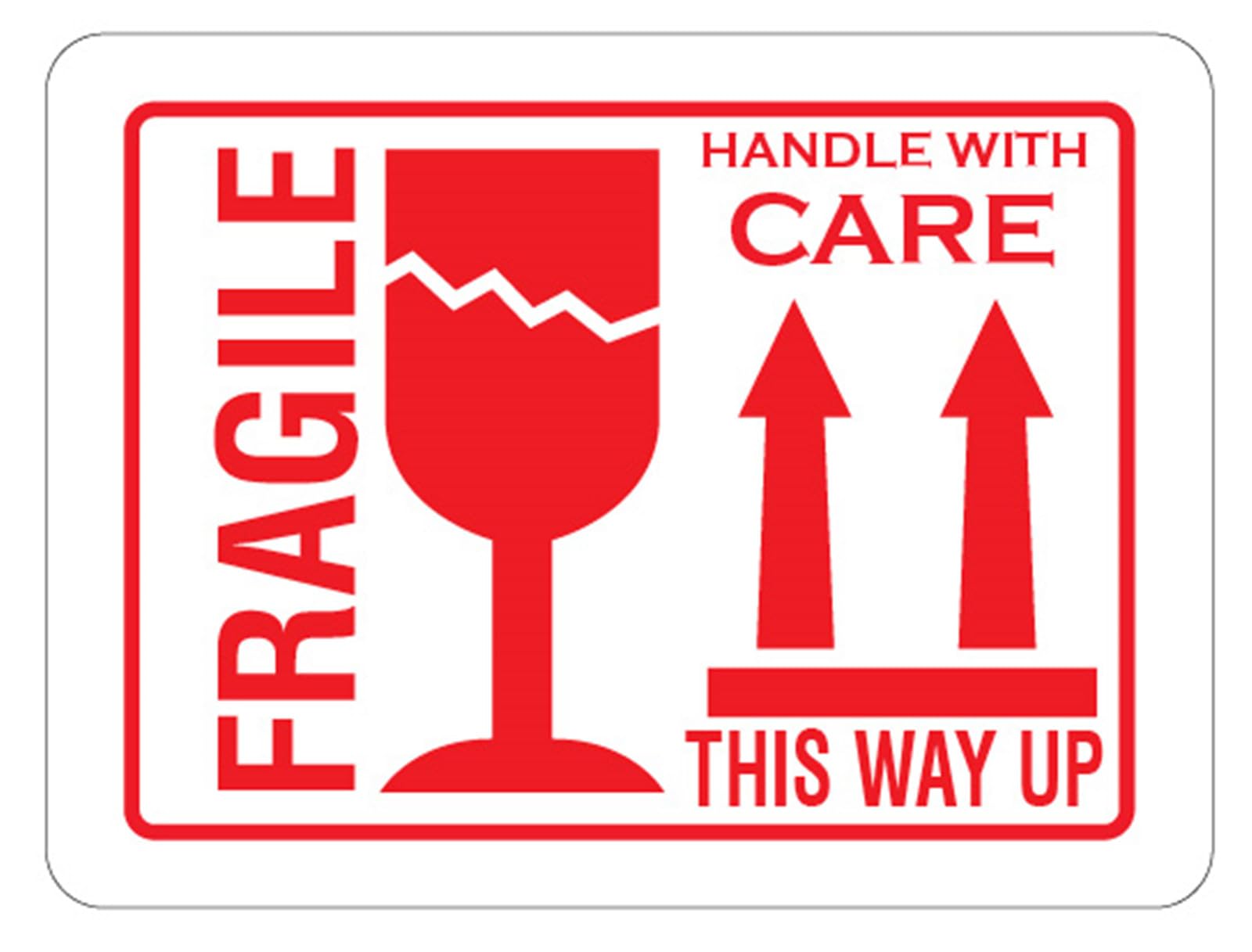 Fragile Sticker,50pcs 4x3 inch Fragile This Way Up Sticker Handle with Care Shipping Label