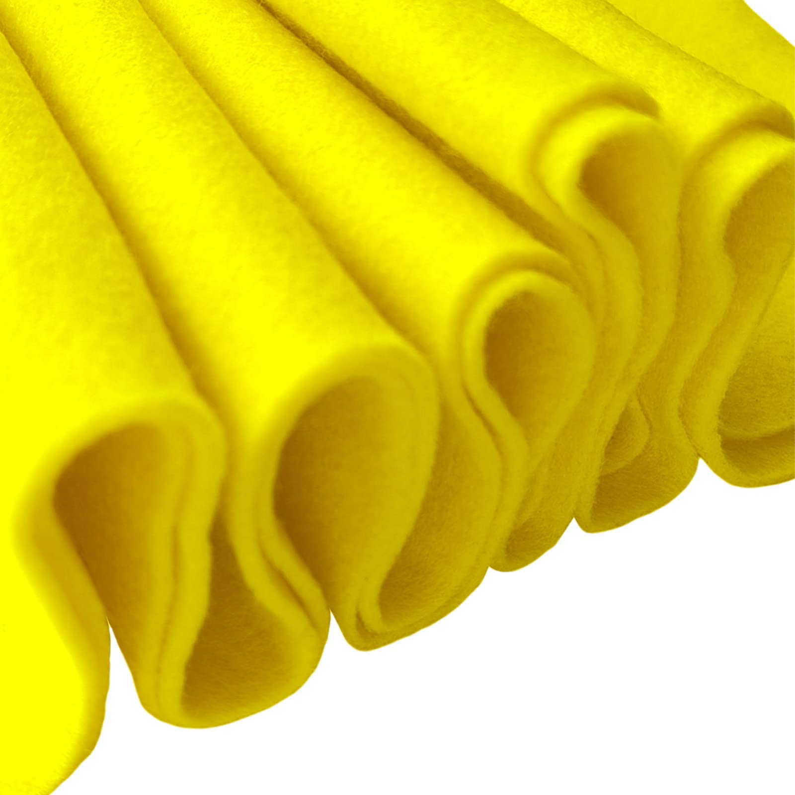 Jtnohx Colour Felt Fabric, 1.4mm Felt Sheets for Crafts, 90x90cm Soft Craft Fabric for Art and Sewing Projects (Yellow)