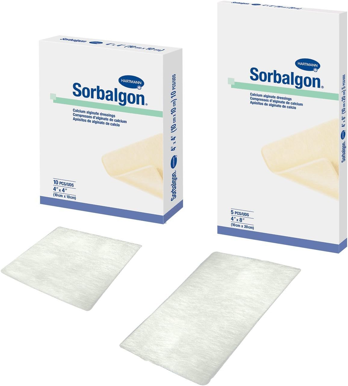 Hartmann 49230000 Sorbalgon Calcium Alginate Dressing, 8" Length, 4" Width, Latex Free (Pack of 5)