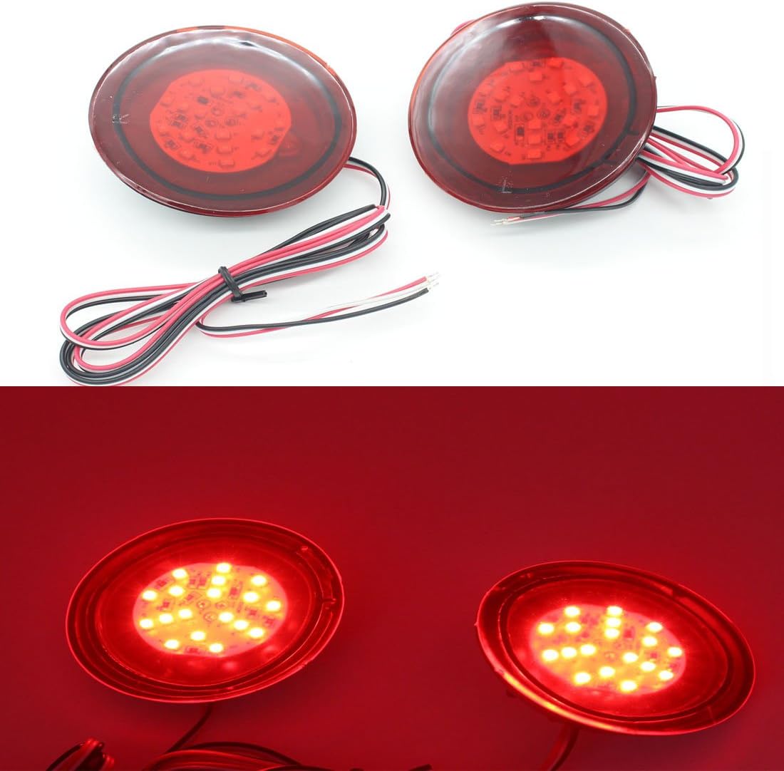 DongZhen DC12V LED Car Rear Bumper Lamp Tail Light for Qashqai Rear Fog Light Parking Stop Reserve Light Brightness Energy Saving Red 2 PCS