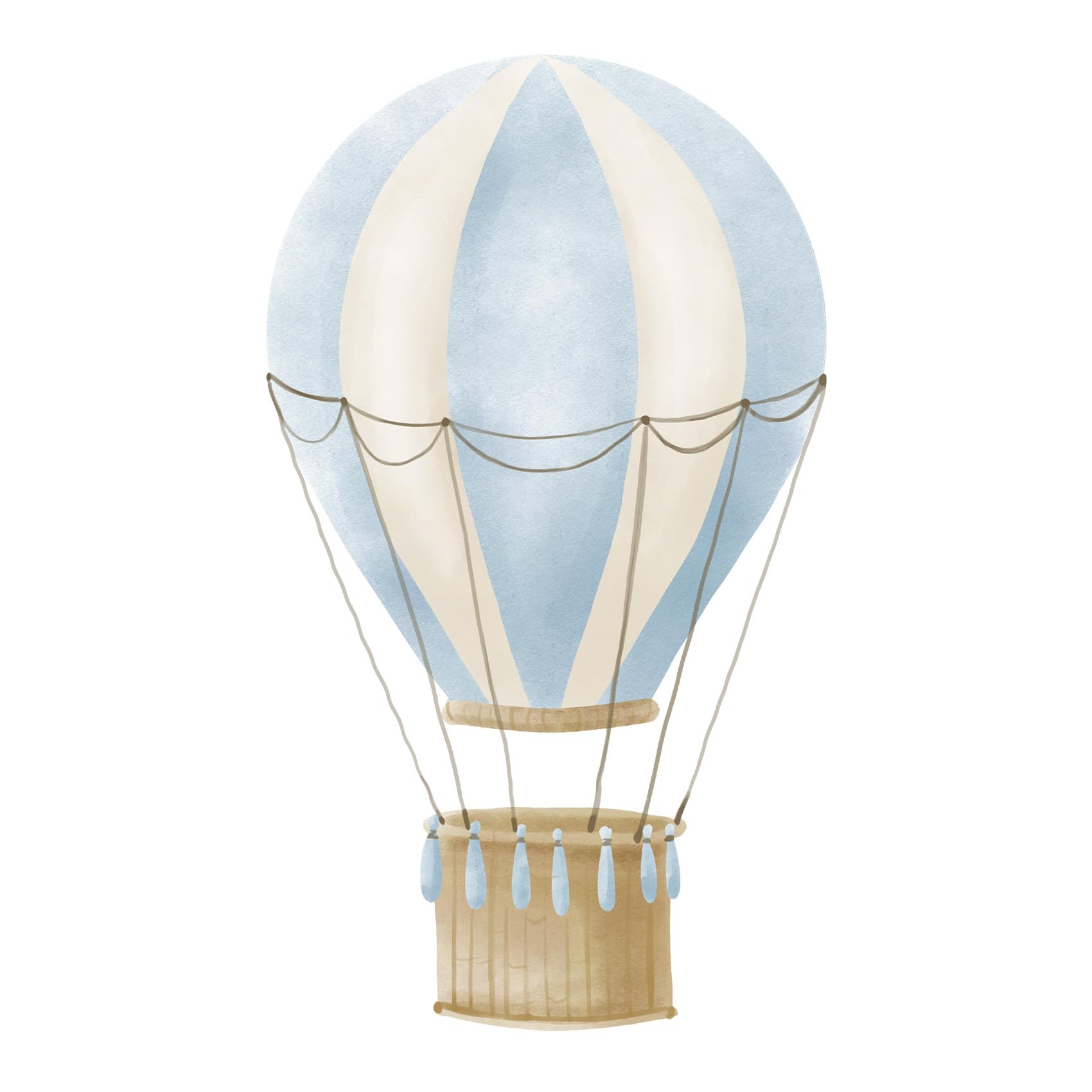 yabaduu Y032 Hot Air Balloons Wall Sticker for Children's Room Baby Room Watercolour Balloon (Blue) Set of 2