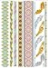 Dalin 6 Sheets Gold Silver Blue Body Temporary Metallic Tattoos Jewelry Inspired Bling Adult Temp Metallic Glitter Art Tattoos Long Lasting