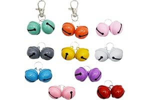 BARLEYGOO 20 Pack Pet Collar Bells Colorful 0.86 Inches Big Cat Dog Strong Loud Bell for Potty Training Charm for Collars Necklace Pendant