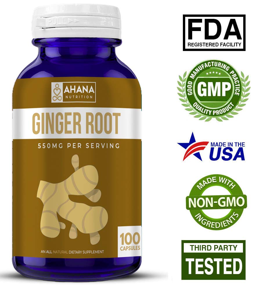 Ginger Root Capsules by Ahana Nutrition Ginger Supplement to Support